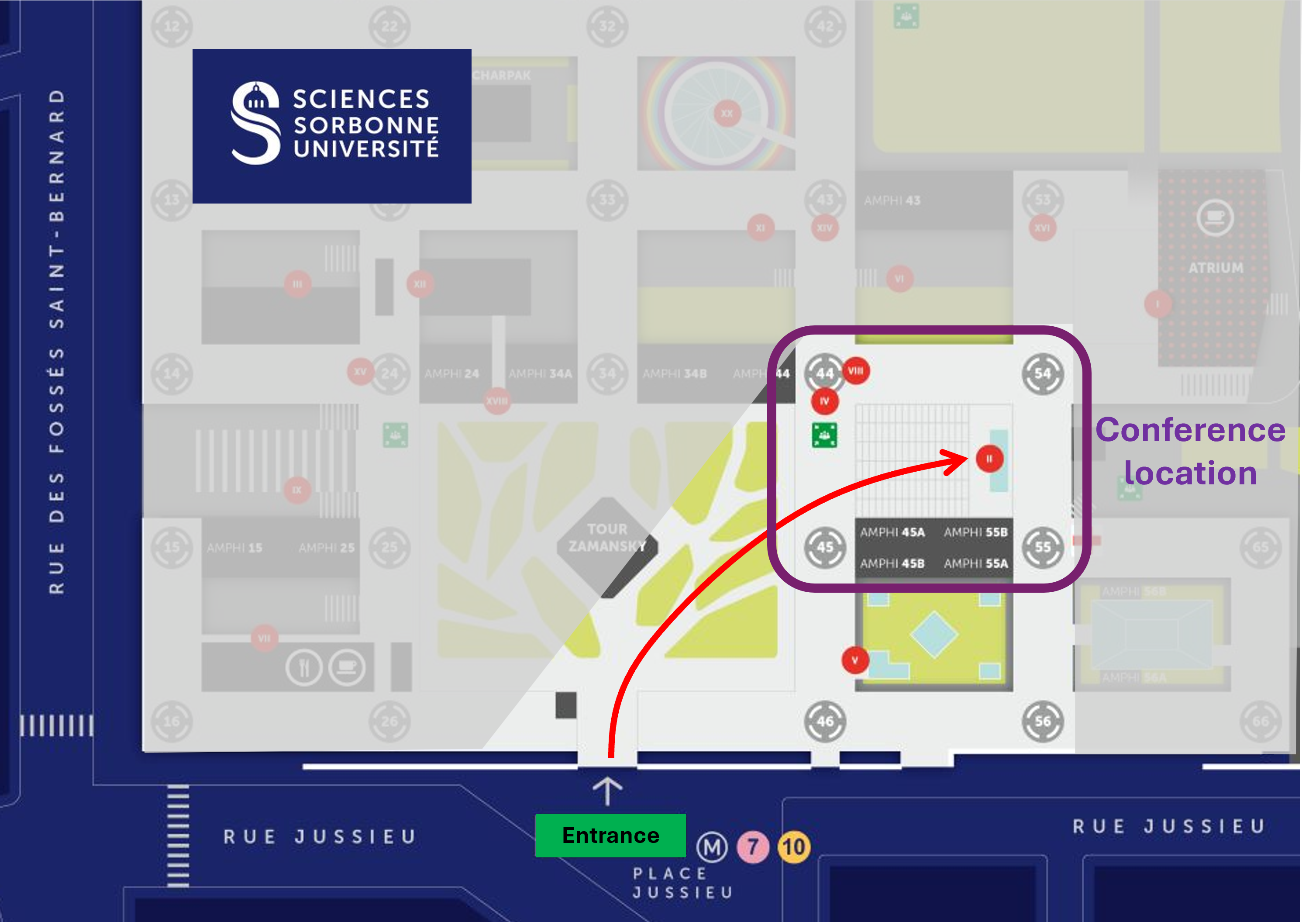 Campus map — Jussieu, Sorbonne University, Paris 5e