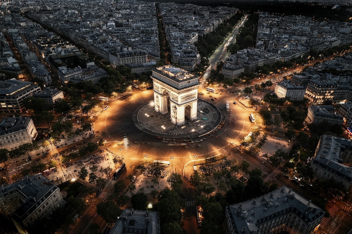 Paris skyline and Seine river